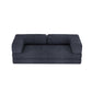 82" Blue Chenille Convertible Futon Sleeper Sofa