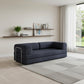 82" Blue Chenille Convertible Futon Sleeper Sofa