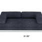 82" Blue Chenille Convertible Futon Sleeper Sofa