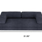 82" Blue Chenille Convertible Futon Sleeper Sofa
