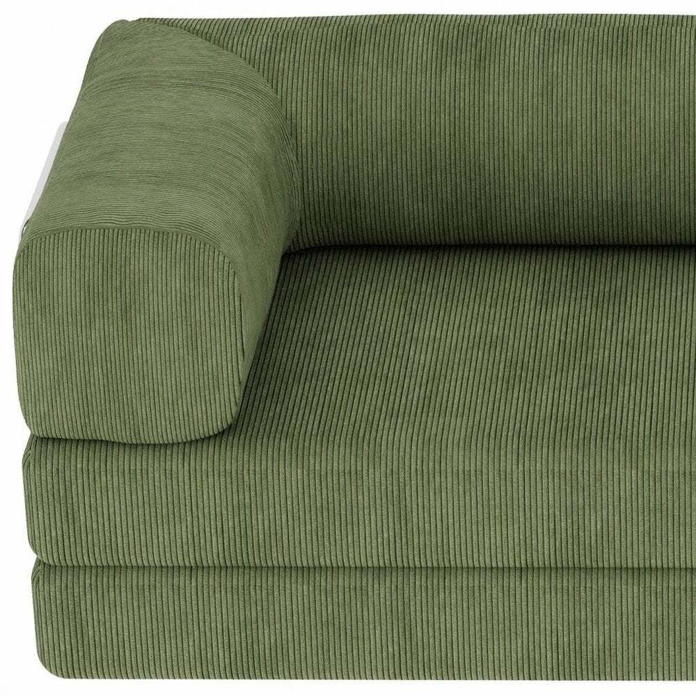 82" Green Corduroy Convertible Futon Sleeper Sofa