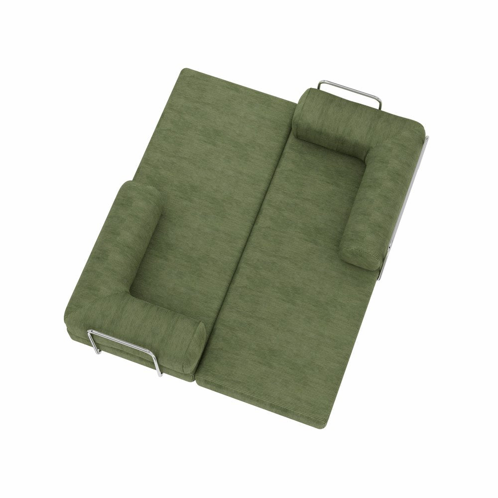 82" Green Corduroy Convertible Futon Sleeper Sofa