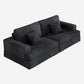 94" Gray Chenille Modular Stainless Steel Sleeper Sofa With Toss Pillows