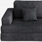 94" Gray Chenille Modular Stainless Steel Sleeper Sofa With Toss Pillows