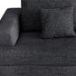 94" Gray Chenille Modular Stainless Steel Sleeper Sofa With Toss Pillows