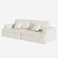 94" White Chenille Modular Stainless Steel Sleeper Sofa With Toss Pillows