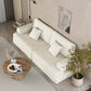 94" White Chenille Modular Stainless Steel Sleeper Sofa With Toss Pillows