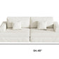 94" White Chenille Modular Stainless Steel Sleeper Sofa With Toss Pillows