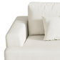 94" White Chenille Modular Stainless Steel Sleeper Sofa With Toss Pillows