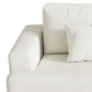 94" White Chenille Modular Stainless Steel Sleeper Sofa With Toss Pillows