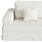 94" White Chenille Modular Stainless Steel Sleeper Sofa With Toss Pillows