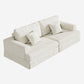 94" White Chenille Modular Stainless Steel Sleeper Sofa With Toss Pillows