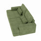 93" Green Corduroy Modular Stainless Steel Sleeper Sofa With Toss Pillows