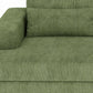 93" Green Corduroy Modular Stainless Steel Sleeper Sofa With Toss Pillows