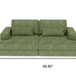 93" Green Corduroy Modular Stainless Steel Sleeper Sofa With Toss Pillows