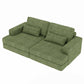 93" Green Corduroy Modular Stainless Steel Sleeper Sofa With Toss Pillows