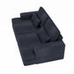 93" Blue Chenille Modular Stainless Steel Sleeper Sofa With Toss Pillows