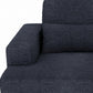 93" Blue Chenille Modular Stainless Steel Sleeper Sofa With Toss Pillows