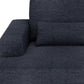 93" Blue Chenille Modular Stainless Steel Sleeper Sofa With Toss Pillows