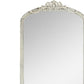 White Wood Arch Freestanding Ornate Framed Accent Mirror