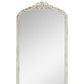 White Wood Arch Freestanding Ornate Framed Accent Mirror