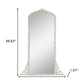 White Wood Arch Freestanding Ornate Framed Accent Mirror