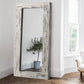 White Wood Freestanding Ornate Framed Accent Mirror