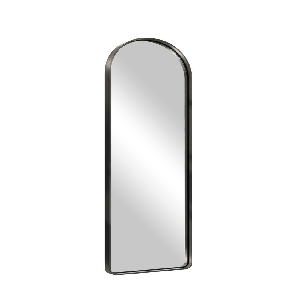 71" Black Aluminum Arch Leaning Framed Full Length Mirror