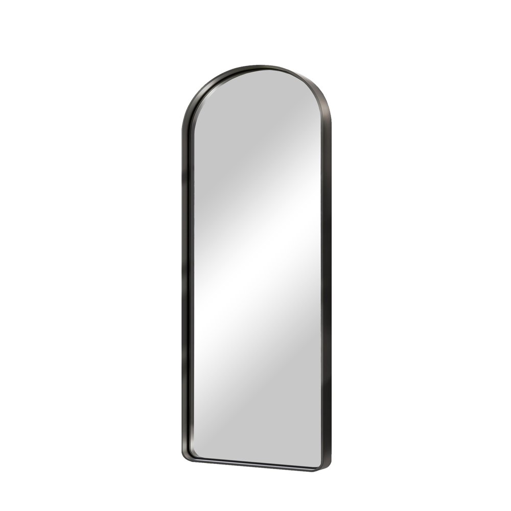 71" Black Aluminum Arch Leaning Framed Full Length Mirror