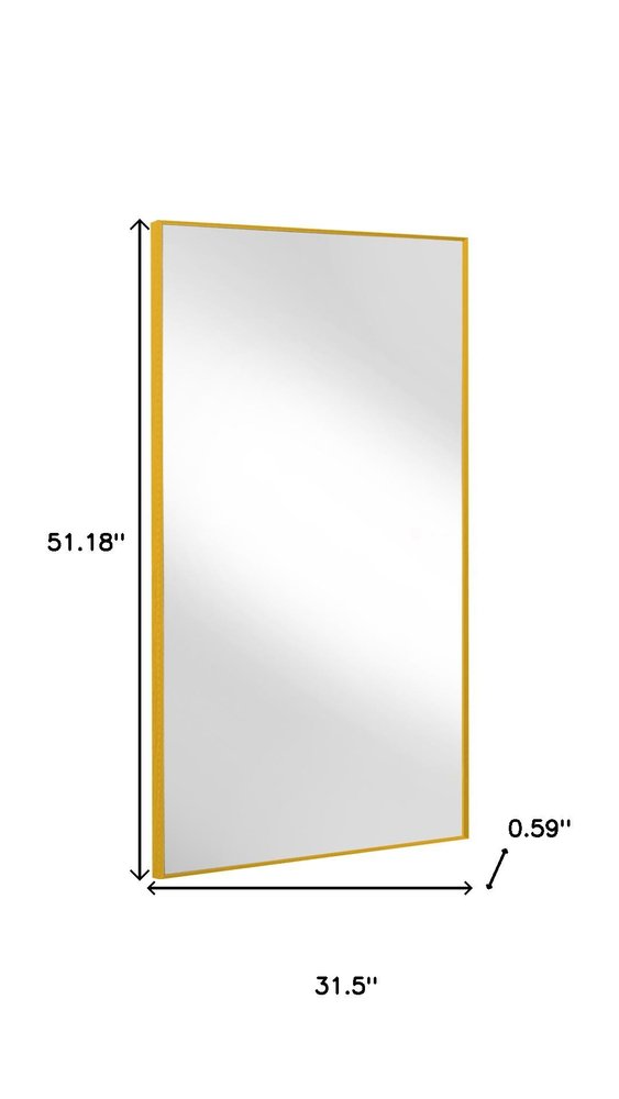 Gold Aluminum Wall Mount Or Leaning Framed Full Length Mirror