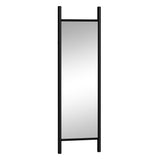 64" Black Wood Leaning Ladder Framed Full Length Mirror