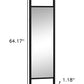 64" Black Wood Leaning Ladder Framed Full Length Mirror