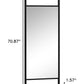 71" Black Wood Leaning Ladder Framed Full Length Mirror