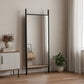 71" Black Wood Leaning Ladder Framed Full Length Mirror