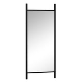 71" Black Wood Leaning Ladder Framed Full Length Mirror