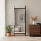 71" Black Wood Leaning Ladder Framed Full Length Mirror