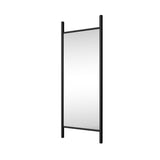 63" Black Wood Leaning Ladder Framed Full Length Mirror