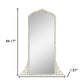 White Wood Arch Freestanding Ornate Framed Accent Mirror