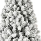 6' Pre Lit Full Flocked Spruce Christmas Tree