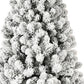 8' Pre Lit Full Flocked Spruce Christmas Tree
