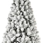 6' Pre Lit Full Flocked Spruce Christmas Tree
