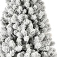 6' Pre Lit Full Flocked Spruce Christmas Tree