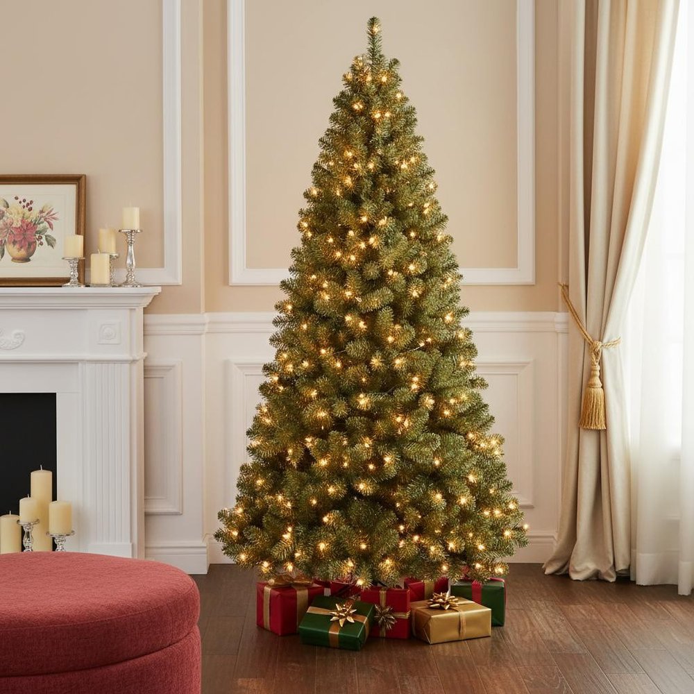 6' Pre Lit Full Spruce Christmas Tree