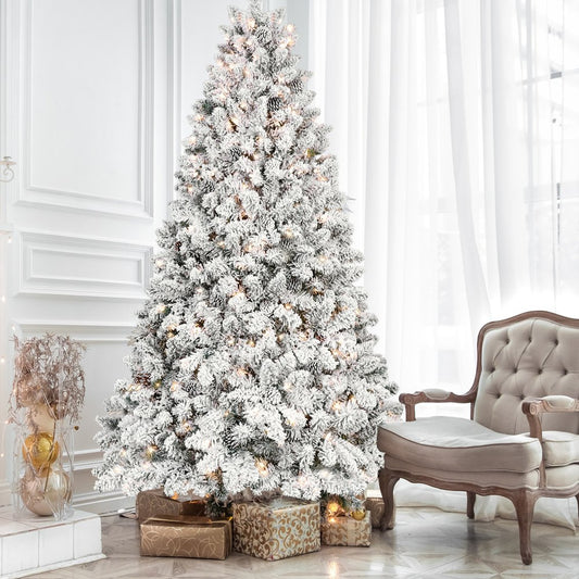 4' Pre Lit Full Flocked Spruce Christmas Tree