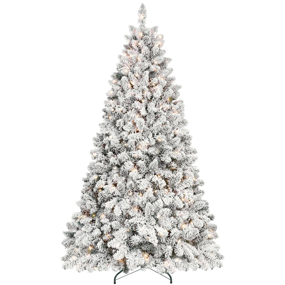 4.5' Pre Lit Full Flocked Spruce Christmas Tree