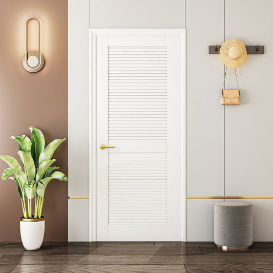 80" White Wood Slab Door