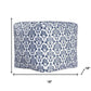 18" Blue and White Upholstered Floral Pouf Ottoman