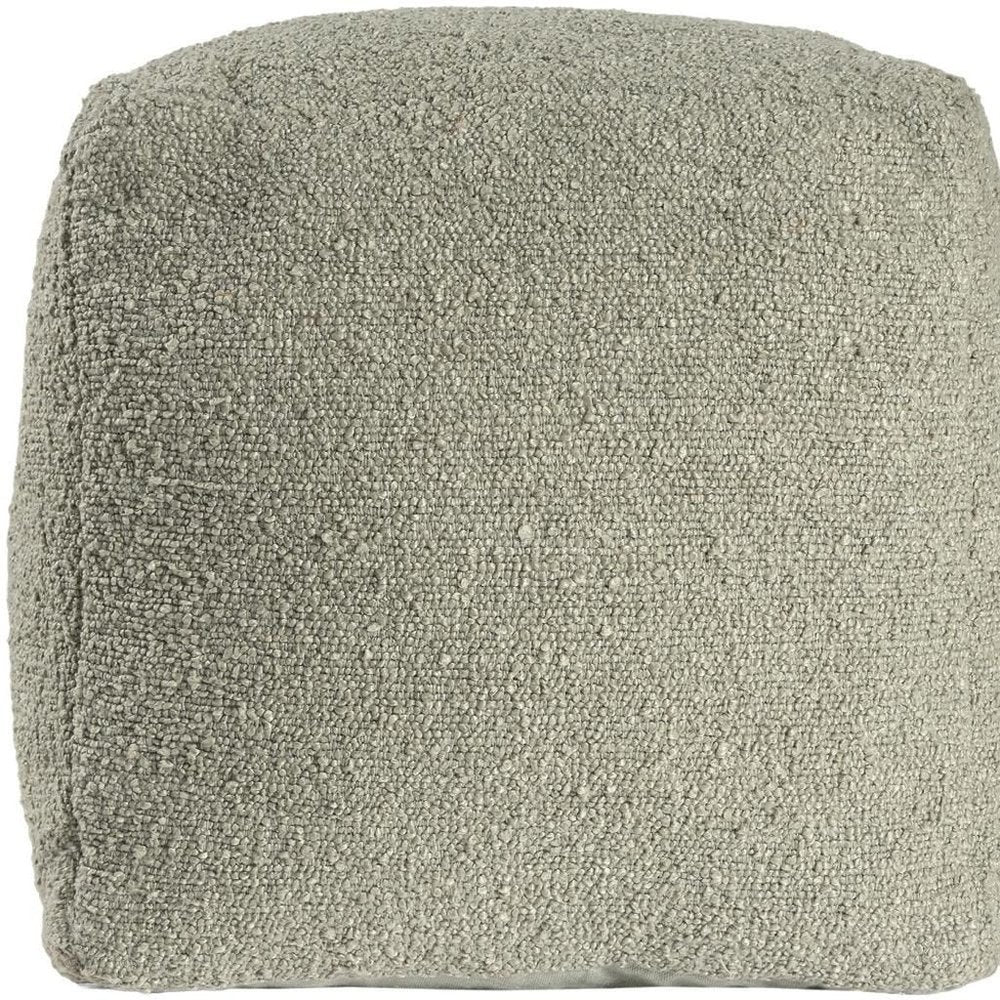 18" Sage Boucle Pouf Ottoman