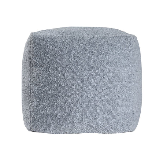 18" Blue Boucle Pouf Ottoman