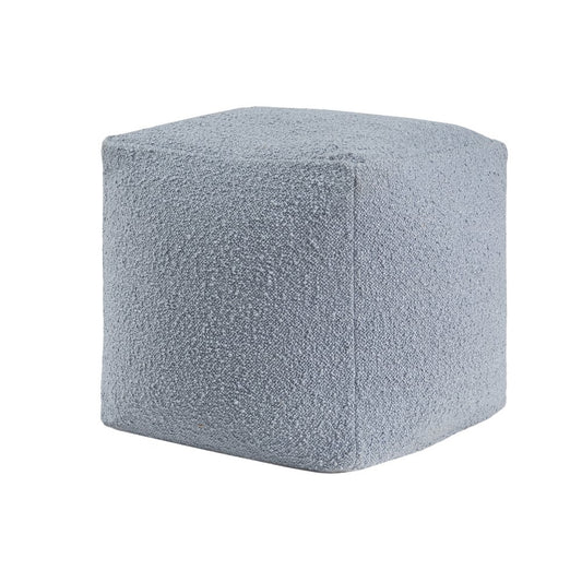 18" Blue Boucle Pouf Ottoman